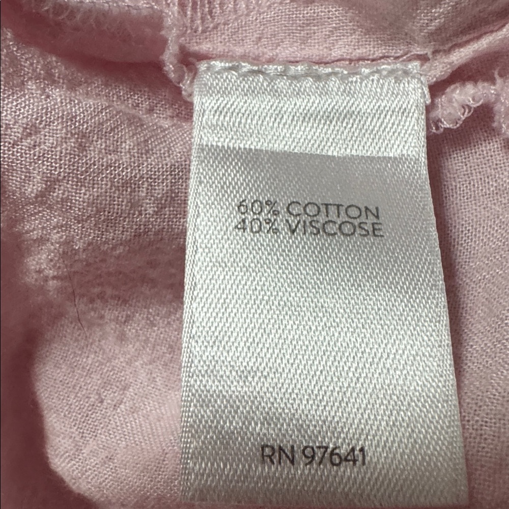 J. Jill Pale Pink Tab Long Sleeve Lightweight Cotton Blend Tunic - Picture 10 of 11